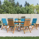 vidaXL Gartenstühle mit Kissen 6 Stk. Massivholz Teak