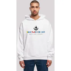 Kapuzenpullover F4NT4STIC "Hoodie Seglerfahnen Knut & Jan Hamburg", Herren, Gr. XXL, weiß, Obermaterial: 100% Baumwolle, casual, oversize, Langarm, Pullover, Print