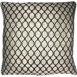 Casa Padrino Luxus Hotel Kissen Silber-Grau / Schwarz / Gold  50 x H. 50 cm - Hotel Kollektion