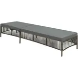 Sonnenliege mit Auflage Poly Rattan Grau