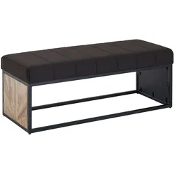 Kadima Design Vintage-Sitzbank, Retro-Look, Metallgestell, Rillenmuster, Platzsparend. 105x40x40 cm