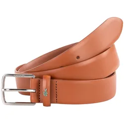 LACOSTE Herren Gürtel - Ledergürtel, 35 mm, Dornschließe Hellbraun 100 cm