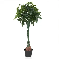 Kunstpflanze / Kunstbaum PACHIRA Glückskastanie 160 cm Kunststoff grün hjh OFFICE