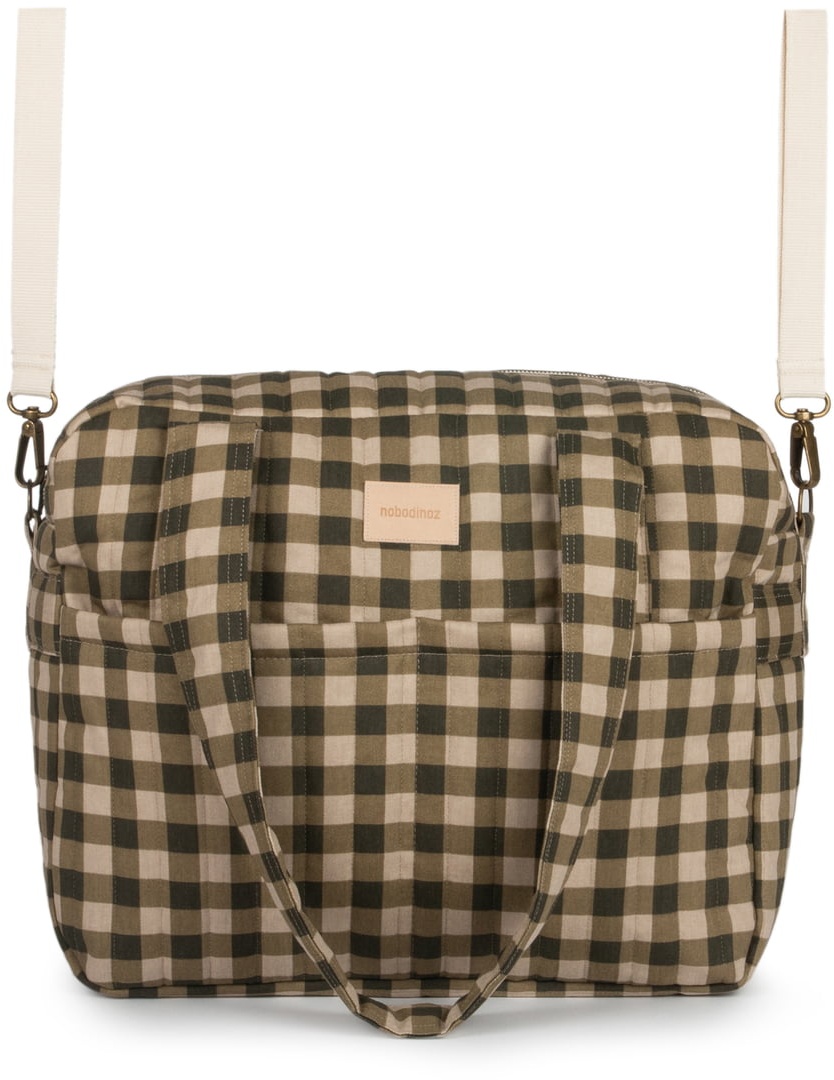 Nobodinoz - Hyde Park Kinderwagen Tasche, wasserfest, green checks