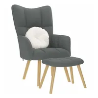 vidaXL Relaxsessel mit Hocker Stoff 69 x 95,5 x 69 cm Dunkelgrau