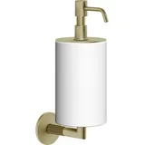 GESSI Ingranaggio, Seifenspender Wandmontage, Behälter weiß matt, 63813727, Farbe: Messing gebürstet