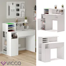 Vicco Schreibtisch Basteltisch Arbeitstisch Maltisch Ablagen Werkbank Bürotisch
