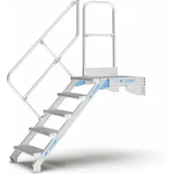 ZARGES LM-Treppe mit Plattform 60° 19 Stufen, 1000 mm breit, Höhe 4.75 m