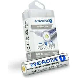 Everactive EV18650-26M 3,7 V Li-Ion 2600 mAh Micro-USB mit Box-Schutz