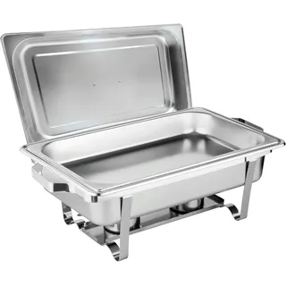Speisewärmer Chafing Dish Set Basic GN 1/1 | rechteckig 61x36x32cm | Volumen 9 Liter | Silber Edelstahl | Buffet Catering Rechaud Gastronomie Wärmebeh
