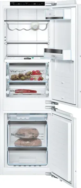 Bosch KIF86HDD0 Serie 8, Einbau-Kühl-Gefrier-Kombination mit Gefrierbereich unten, 177.2 x 55.8 cm, Flachscharnier mit Softeinzug