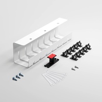 Albatros Kabelkanal Schreibtisch Weiss Komplettset B mit Kopfhörerhalter - Kabelmanagement Schreibtisch für mehr Ordnung und Produktivität - Kabel Organizer für optimale Kabelführung