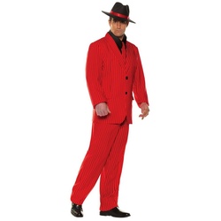 Underwraps Kostüm 20er Jahre Gangsterboss Kostüm, Nadelstreifen-Anzug im Stil eines Mafioso rot XXL