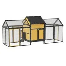 PawHut Hühnerstall Kleintierstall 247 x 125 x 113,5 cm Gelb