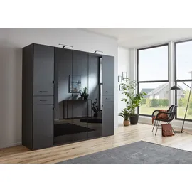 WIMEX Drehtürenschrank Danzig 225 x 208 x 58 cm Schwarz/Grau