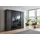 WIMEX Drehtürenschrank Danzig 225 x 208 x 58 cm Schwarz/Grau