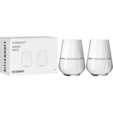 Ritzenhoff & Breker RITZENHOFF 3681002 Wasserglas Set 500 ml – Serie Sternschliff – 2 Stück mit geschwungener Relieflinie – Made in Germany