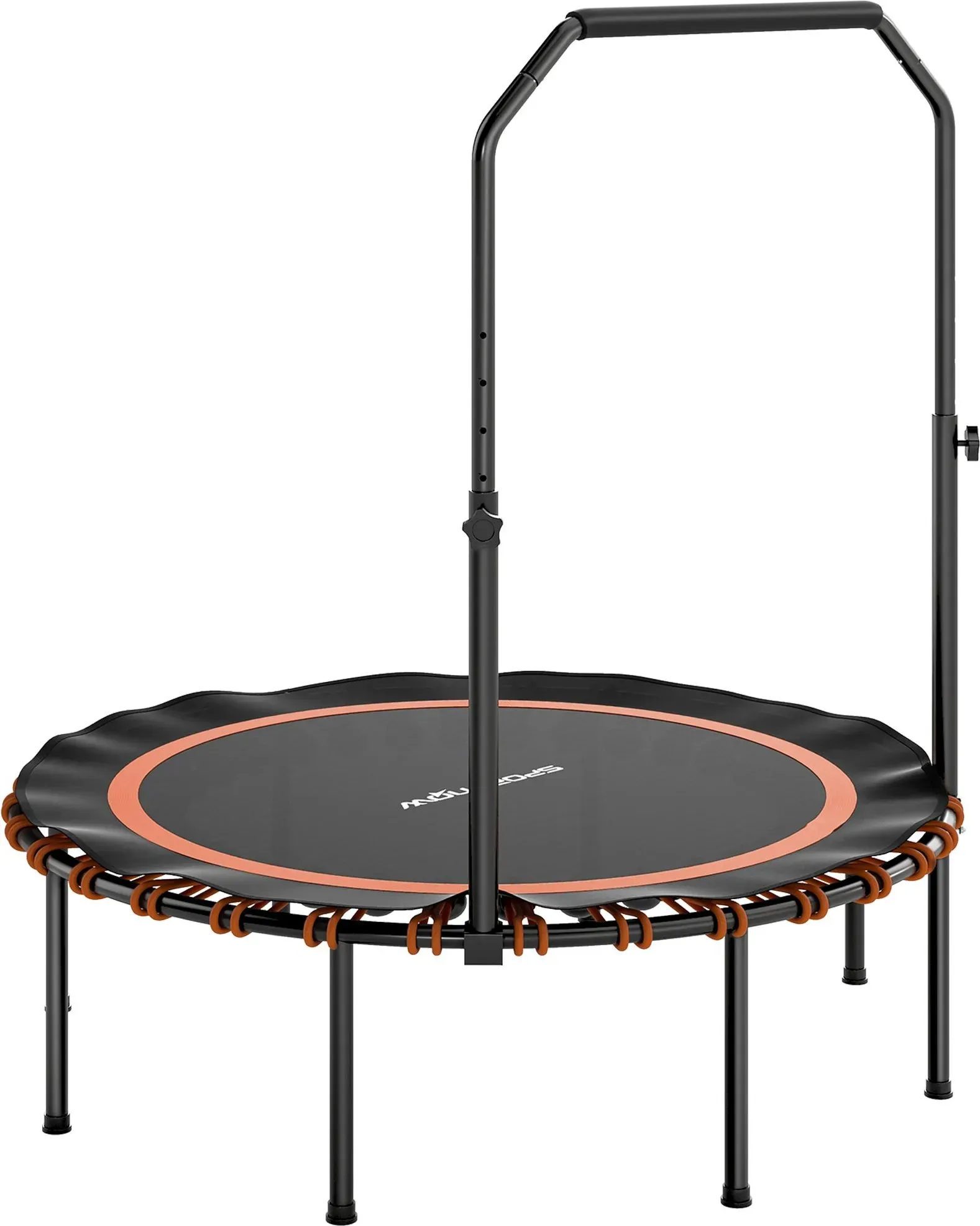 SPORTNOW Fitness Trampolin klappbar Ø114 cm Mini Trampoline mit 5 verstellbaren Handgriffstufen, leise Gummiseil, Trampolin für Erwachsene Trampoline für Indoor Outdoor Jumping   Aosom
