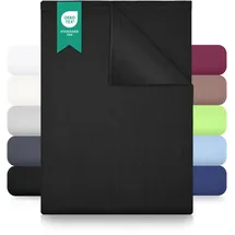 Green Mark Textilien Bettlaken Baumwolle 240 x 275 cm Schwarz