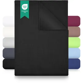 Green Mark Textilien Bettlaken Baumwolle 240 x 275 cm Schwarz
