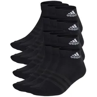 adidas Unisex Quarter Socken, 12er Pack - Cushioned Sportswear Ankle, Logo, gepolstert, einfarbig Schwarz 37-39