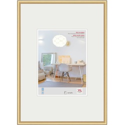 walther + design Lifestyle Kunststoff Bilderrahmen Kunstglas, gold, Posterformat