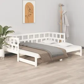 vidaXL Tagesbett Ausziehbar 90 x 200 cm weiß