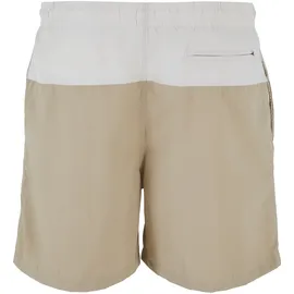 URBAN CLASSICS Badeshorts Block Swim Short unionbeige/softseagrass 5XL