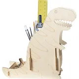 Peter Bausch GmbH & Co. KG Pebaro 477/3 - Holzbausatz Stiftehalter Dinosaurier, Laser cut Bastelset