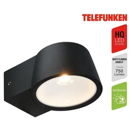 Telefunken Außenleuchte Aluminium, Glas 5,5 cm x 9,5 cm x 13 cm 1 Stück schwarz
