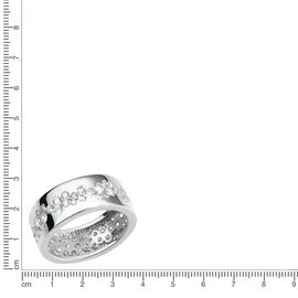 VIVANCE Fingerring VIVANCE "925/- Sterling Silber rhodiniert glanz Zirkonia" Gr. 20, weiß, Fingerringe, Damen, 020 (63,7), Silber 925 (Sterlingsilber), Fingerring