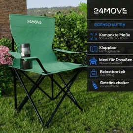 24move Campingstuhl Faltstuhl Grün 2 St.