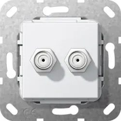 Gira 565103 SAT-F-Buchse 2f Kpl. Einsatz Reinweiß
