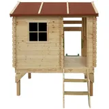 Timbela Kinderspielhaus Holz M501C 1,1 m2 auf Stelzen mit Leiter und Rutsche