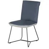 KOINOR Kufenstuhl Leder  Schwof , blau , Maße (cm): B: 48 H: 90 T: 64.0