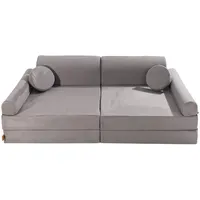 MeowBaby Kindersofa,, Grau, Textil, 160x48x80 cm, Kinder- & Jugendzimmer, Kindermöbel, Kindersitzmöbel & -tische, Kindersessel & -sofas