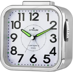 Quarzwecker ATRIUM "A530-19", silber (silberfarben), Wecker, Wecker, Schlafzimmer, schleichende Sekunden, ansteigender Alarm,Snooze