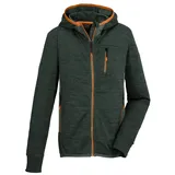 KILLTEC Jungen Powerstretchjacke mit Kapuze KOS 159 BYS FLX JCKT, dunkeloliv, 152,