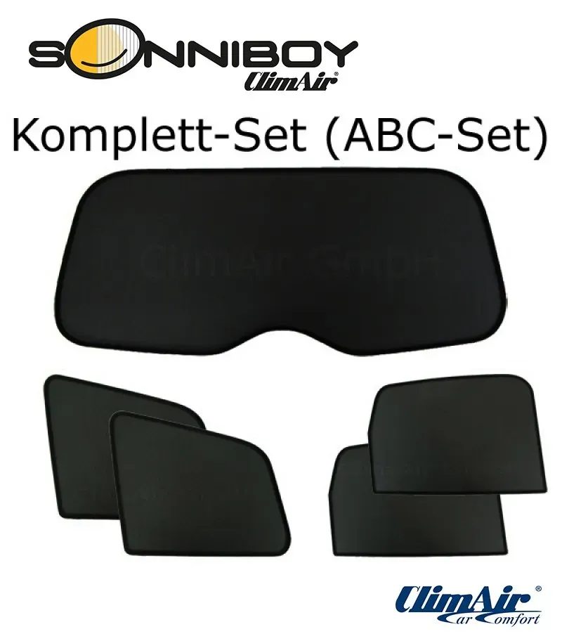 Premium Sonnenschutz-Set ABC für Ford Focus TurnierSW, 5-Türer, Typ DEH - Klimaschutz von ClimAir Ku