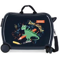 Enso Dino artist Multicolor Kinderkoffer 50 x 38 x 20 cm starres ABS seitliches Zahlenschloss 34 l 1,8 kg 4 Rollen Handgepäck