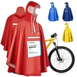 Premium Regenponcho Fahrrad wasserdicht SEHR GUT GETESTET - Regencape Fahrrad mit Reflektoren und Sichtfenster - Fahrrad Regenbekleidung als Regenponcho Damen wasserdicht, Regenponcho Herren - XL