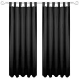 Bestgoodies Gardine mit Schlaufen 140x175 cm Breite x Länge) in Schwarz, blickdichter Vorhang, Schlaufenvorhang in vielen Variationen