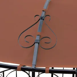Mendler Pergola Almeria Ø 3 m inkl. 4 Seitenteile Terracotta-braun/Orange