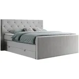 MKS boxspringbett KING VELEN 160/200 Hellgrau Struktur - H3