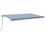 vidaXL Markise Automatisch 500x350 cm Blau und Weiß