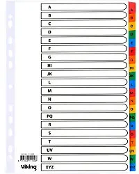 Viking Mylar A - Z Alphabetische Register DIN A4 Farbig sortiert 20-teilig Pappkarton 11 Löcher