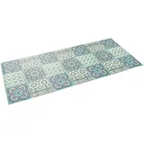 Pergamon Vinyl Teppich Küchenläufer Evora Mosaik Türkis 49x140cm