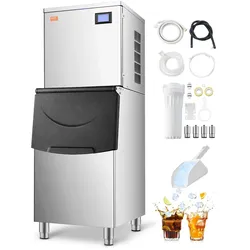 VEVOR Eisbereiter 350kg/Tag 250lbs Vorratsbehälter Automatische Selbstreinigung