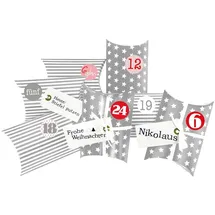 Frau Wundervoll DIY Adventskalender Christkind grau Sterne und Streifen