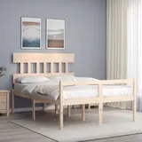 The Living Store Seniorenbett mit Kopfteil 140x200 cm Massivholz - Braun